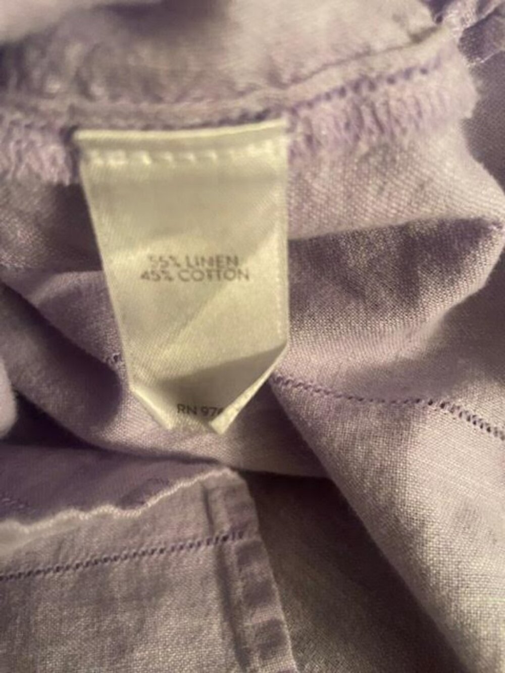 J. Jill Lavender Button-Front Linen Shirt - Picture 7 of 7